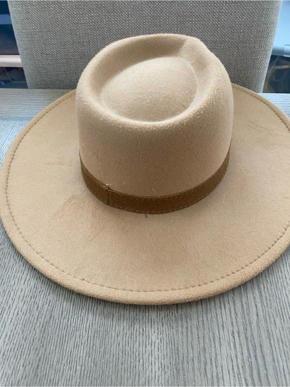 FRYE camel colored wool felt wide brim fedora new with tag festival